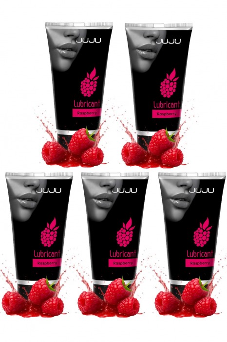 Набор из 5 съедобных лубрикантов JUJU со вкусом малины - JuJu - купить с доставкой в Саратове
