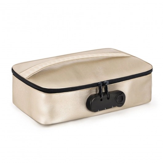Золотистая сумочка для хранения игрушек Discreet Box - Dorcel - купить с доставкой в Саратове