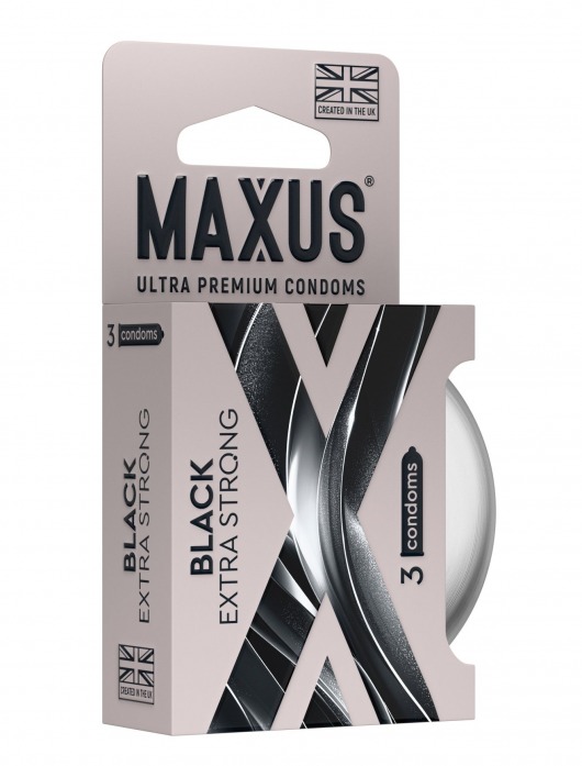 Черные утолщенные презервативы MAXUS Extra Strong с железным кейсом - 3 шт. - Maxus - купить с доставкой в Саратове