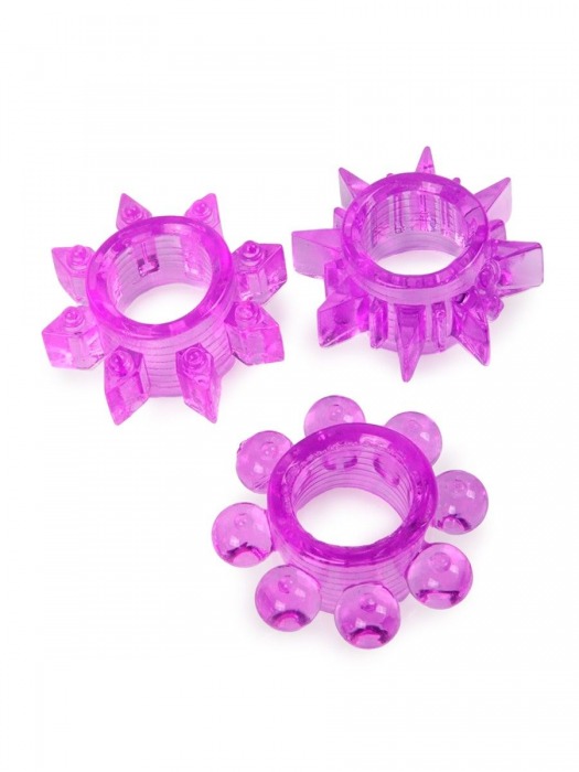 Набор из 3 лиловых эрекционных колец различной формы - Erowoman-Eroman - в Саратове купить с доставкой Набор из 3 лиловых эрекционных колец различной формы - Erowoman-Eroman - в Саратове купить с доставкой