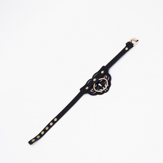 Черный чокер с клепками и золотистой фурнитурой - Crazy Handmade - купить с доставкой в Саратове Черный чокер с клепками и золотистой фурнитурой - Crazy Handmade - купить с доставкой в Саратове