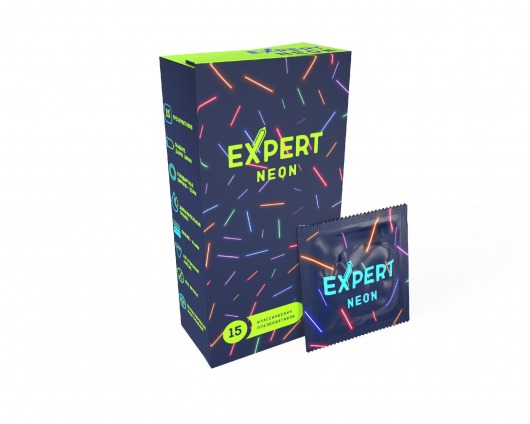 Светящиеся в темноте презервативы Expert Neon - 15 шт. - Expert - купить с доставкой в Саратове