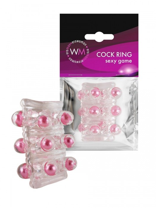 Прозрачная сквозная насадка на пенис с цветными шариками - Erowoman-Eroman - в Саратове купить с доставкой