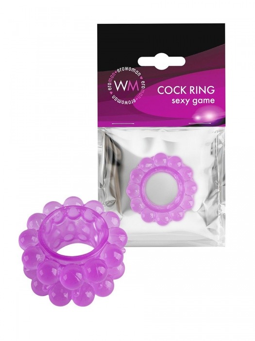 Лиловое эрекционное кольцо с 2 рядами стимулирующих шариков - Erowoman-Eroman - в Саратове купить с доставкой