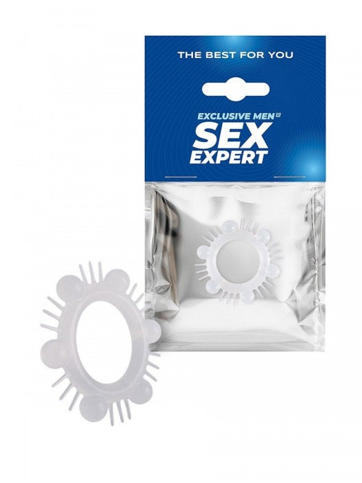 Эластичное эрекционное кольцо с шипиками и шариками - Sex Expert - в Саратове купить с доставкой Эластичное эрекционное кольцо с шипиками и шариками - Sex Expert - в Саратове купить с доставкой