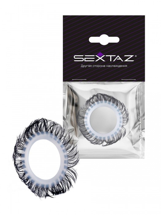 Эластичное эрекционное колечко с черными «ресничками» - Sextaz - в Саратове купить с доставкой