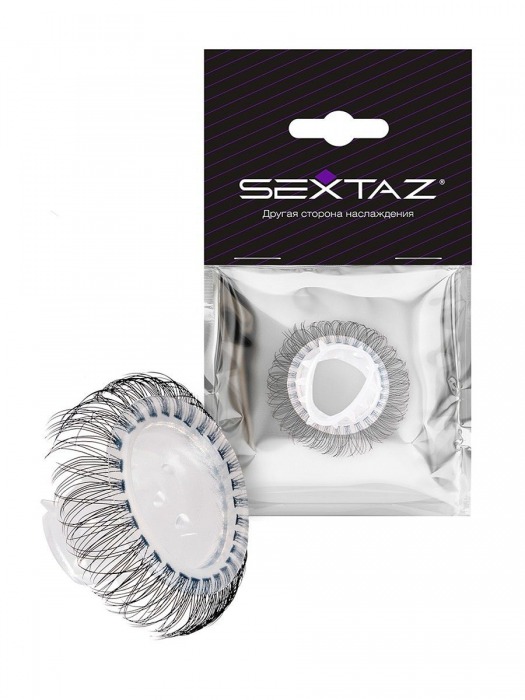 Эластичное эрекционное кольцо с длинными черными «ресничками» - Sextaz - в Саратове купить с доставкой