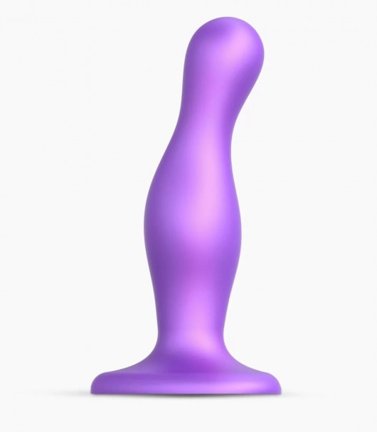 Фиолетовая насадка Strap-On-Me Dildo Plug Curvy size M - Strap-on-me - купить с доставкой в Саратове