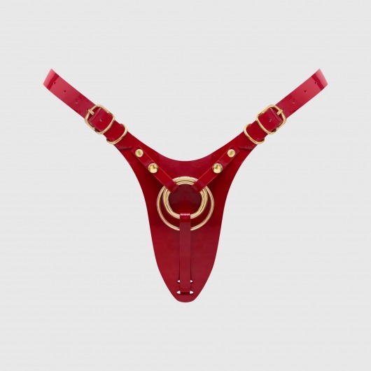 Красный пояс для фиксации насадок Strap-On-Me Leatherette Harness Fabulous - Strap-on-me - купить с доставкой в Саратове