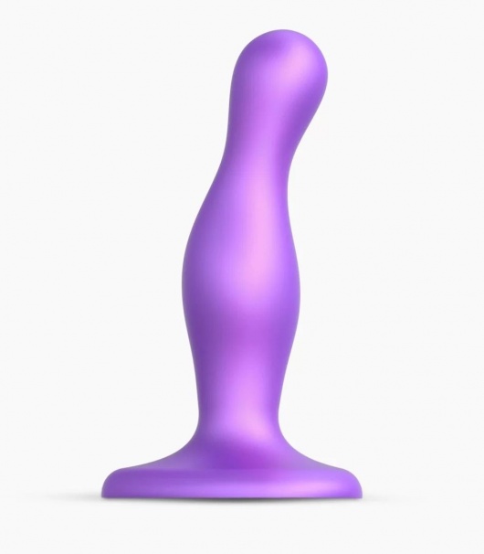 Фиолетовая насадка Strap-On-Me Dildo Plug Curvy size S - Strap-on-me - купить с доставкой в Саратове