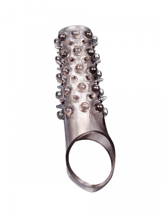 Дымчатая насадка на пенис с шипами и выпуклостями - 12 см. - Sex Expert - в Саратове купить с доставкой