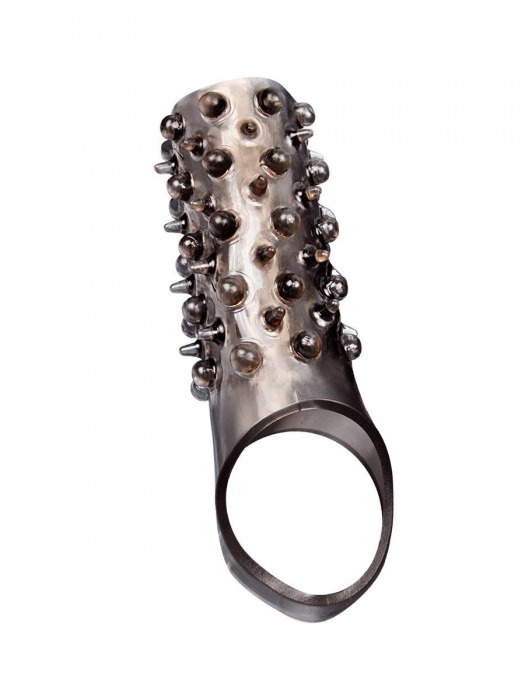 Дымчатая насадка на пенис с шипами и выпуклостями - 12,5 см. - Sex Expert - в Саратове купить с доставкой