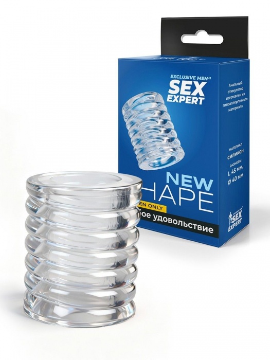 Прозрачная сквозная насадка на пенис с ребрышками - Sex Expert - в Саратове купить с доставкой
