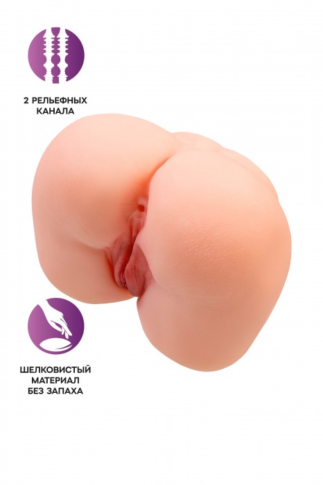 Реалистичный мастурбатор-попка с 2 любовными входами - No Name - в Саратове купить с доставкой