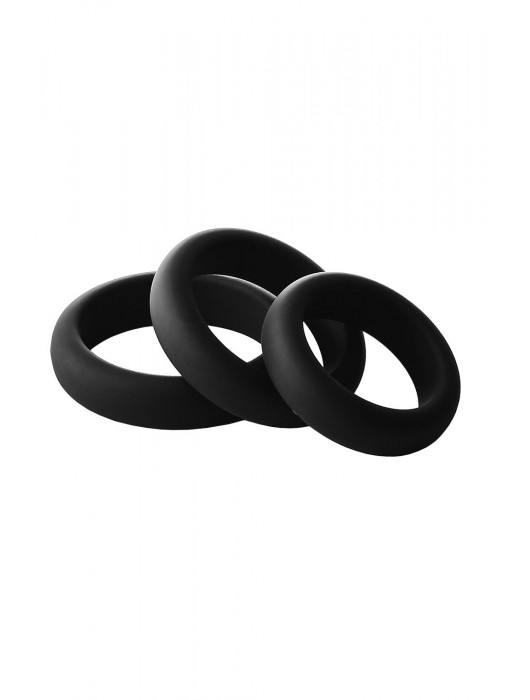 Набор из 3 черных эрекционных колец Smooth Silicone Cockring Pack - Dream Toys - в Саратове купить с доставкой