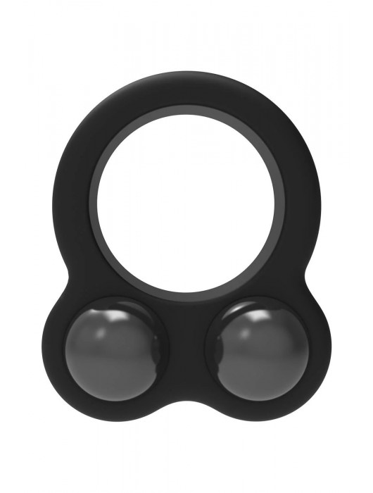 Черное эрекционное кольцо с утяжелителями Cockring Dual Weight - Dream Toys - в Саратове купить с доставкой