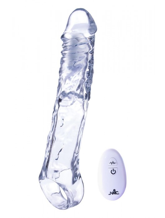 Прозрачная насадка-удлинитель Length Enhancer With Bullet с подхватом - 22,3 см. - NMC - в Саратове купить с доставкой