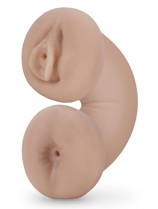 Телесный люминесцентный двусторонний мастурбатор Tasha - Blush Novelties - в Саратове купить с доставкой