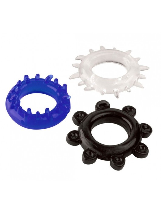 Набор из 3 эрекционных колец разного цвета и рельефа - Boys of Toys - в Саратове купить с доставкой