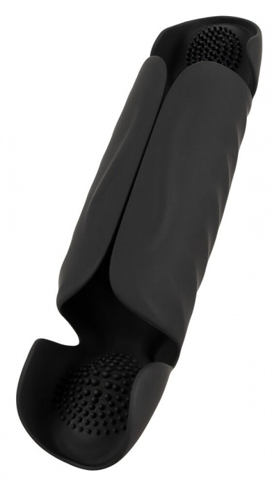 Черный вибромастурбатор с трехточечной стимуляцией Penis Trainer with 3 Point Stimulation - Orion - в Саратове купить с доставкой