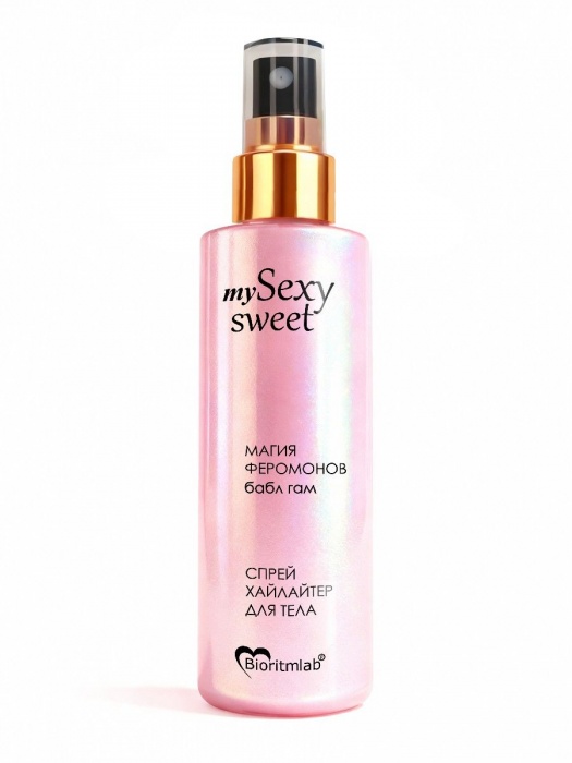 Спрей хайлайтер для тела Sexy Sweet с ароматом бабл-гам, шиммером и феромонами - 200 мл. -  - Магазин феромонов в Саратове
