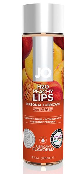 Лубрикант на водной основе с ароматом персика JO Flavored Peachy Lips - 120 мл. - System JO - купить с доставкой в Саратове