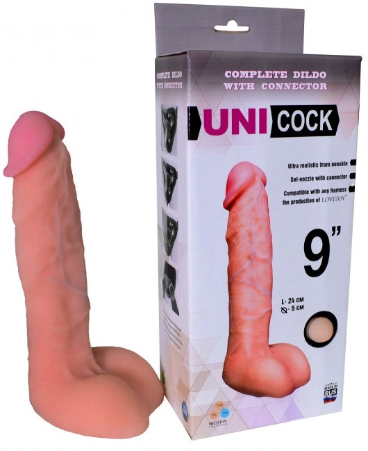 Фаллическая насадка Харнесс UNICOCK 9  - 24 см. - LOVETOY (А-Полимер) - купить с доставкой в Саратове