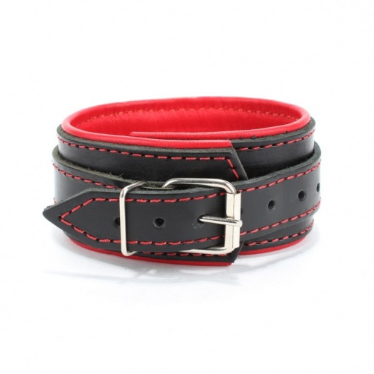 Ошейник с красным подкладом - БДСМ Арсенал - купить с доставкой в Саратове