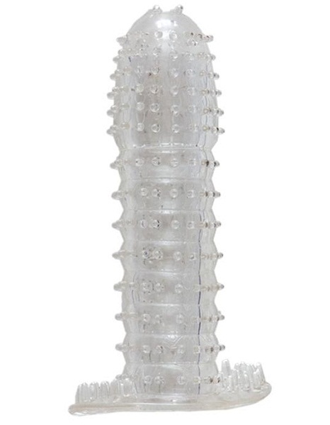 Гелевая прозрачная насадка c шипами - 12 см. - Toyfa Basic - в Саратове купить с доставкой