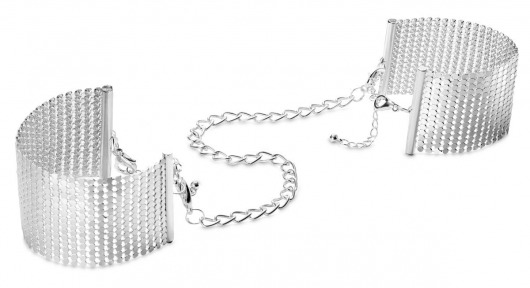 Серебристые наручники-браслеты Desir Metallique Handcuffs - Bijoux Indiscrets - купить с доставкой в Саратове