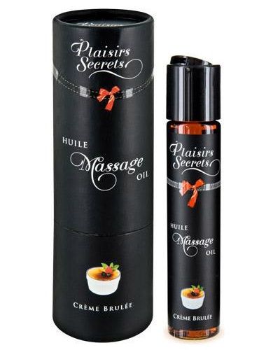 Массажное масло с ароматом крем брюле Huile de Massage Gourmande Creme Brulée - 59 мл. - Plaisir Secret - купить с доставкой в Саратове