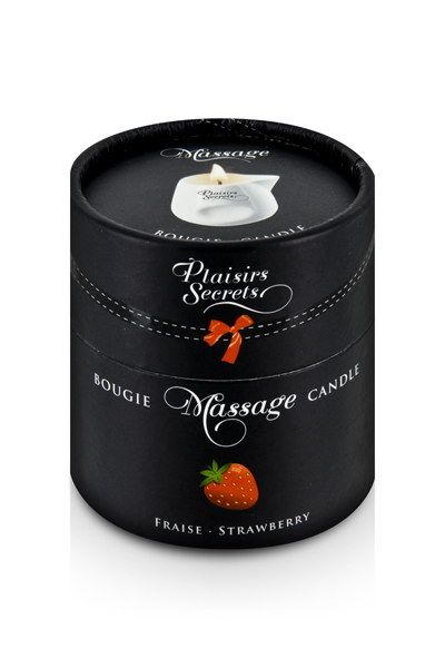 Массажная свеча с ароматом клубники Bougie de Massage Gourmande Fraise - 80 мл. - Plaisir Secret - купить с доставкой в Саратове