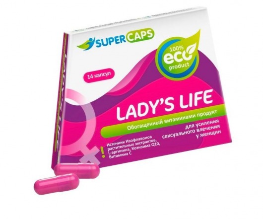 Возбуждающие капсулы Ladys Life - 14 капсул (0,35 гр.) - SuperCaps - купить с доставкой в Саратове