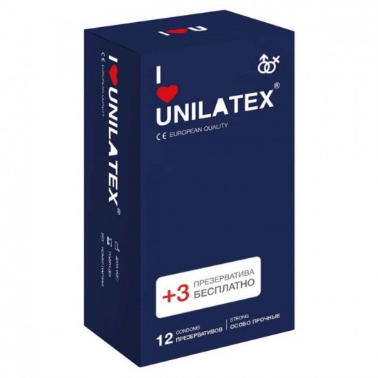 Ультрапрочные презервативы Unilatex Extra Strong - 12 шт. + 3 шт. в подарок - Unilatex - купить с доставкой в Саратове