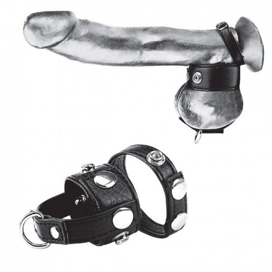 Утяжка для мошонки и пениса Cock Ring With 1  Ball Stretcher And Optional Weight Ring - BlueLine - купить с доставкой в Саратове