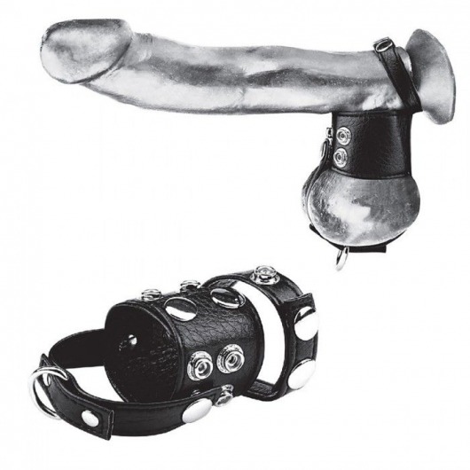 Утяжка на пенис и мошонку Cock Ring With 1.5  Ball Stretcher And Optional Weight Ring - BlueLine - купить с доставкой в Саратове