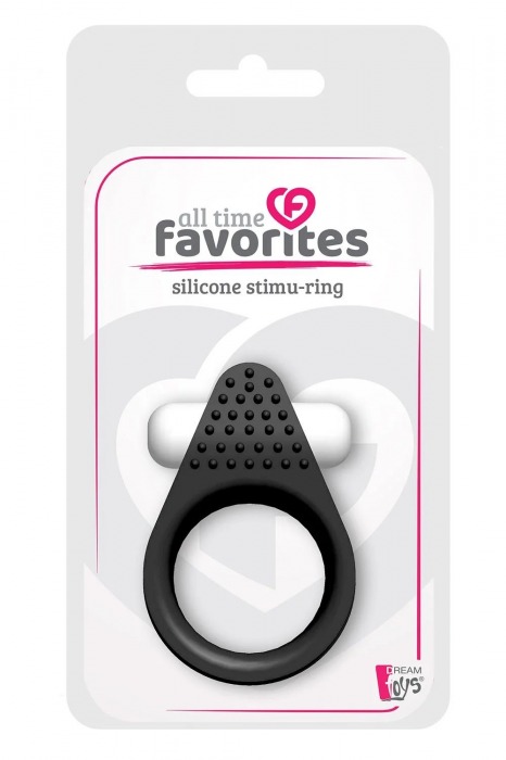 Чёрное эрекционное кольцо LIT-UP SILICONE STIMU RING 1 BLACK - Dream Toys - в Саратове купить с доставкой