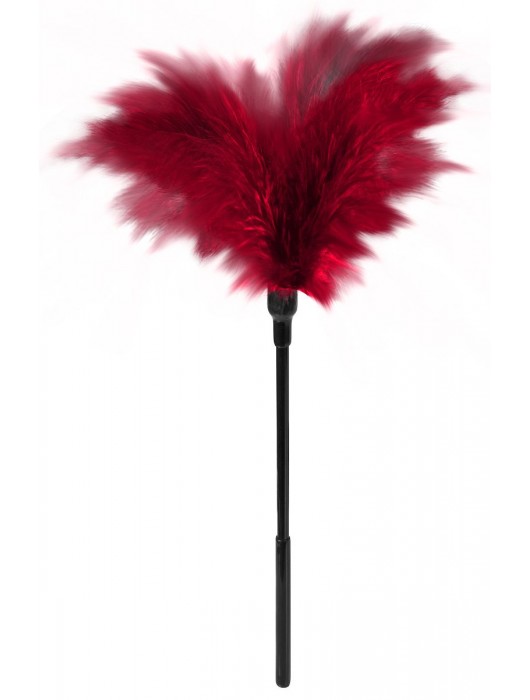 Пластиковая метелочка с красными пёрышками Small Feather Tickler - 32 см. - Blush Novelties - купить с доставкой в Саратове