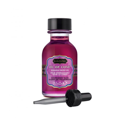 Масло для ласк с ароматом малины Oil of Love Raspberry Kiss - 22 мл. - Kama Sutra - купить с доставкой в Саратове