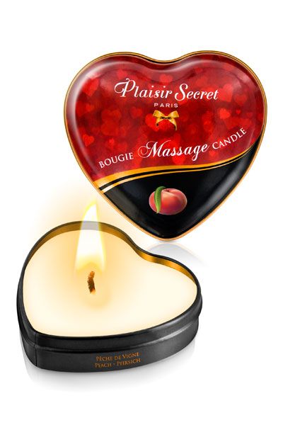 Массажная свеча с ароматом персика Bougie Massage Candle - 35 мл. - Plaisir Secret - купить с доставкой в Саратове