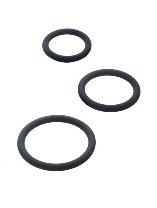 Набор из 3 чёрных эрекционных колец - ToyFa - в Саратове купить с доставкой