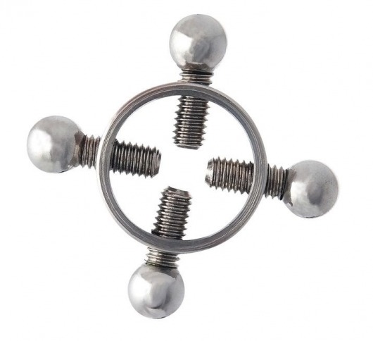 Серебристые зажимы для сосков на винтах - ToyFa - купить с доставкой в Саратове