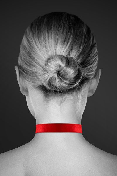 Красный чокер с замком в форме сердца - Bijoux Pour Toi - купить с доставкой в Саратове