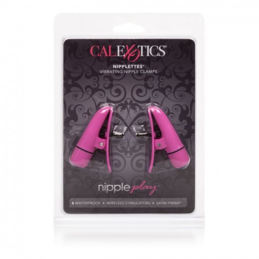 Розовые зажимы на соски с вибрацией Nipple Play Nipplettes - California Exotic Novelties - купить с доставкой в Саратове