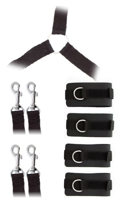 Комплект наручников и поножей LUXURIOUS BED RESTRAINT CUFF SET - Blush Novelties - купить с доставкой в Саратове