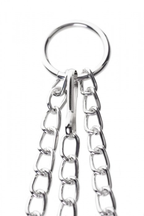 Серебристо-чёрные зажимы для сосков с кольцом для пениса TOYFA Metal - ToyFa - купить с доставкой в Саратове