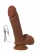 Коричневый вибратор-реалистик на присоске с пультом ДУ - 21 см. - ToyFa купить в Саратове с доставкой в Orgasmix.ru Коричневый вибратор-реалистик на присоске с пультом ДУ - 21 см. - ToyFa